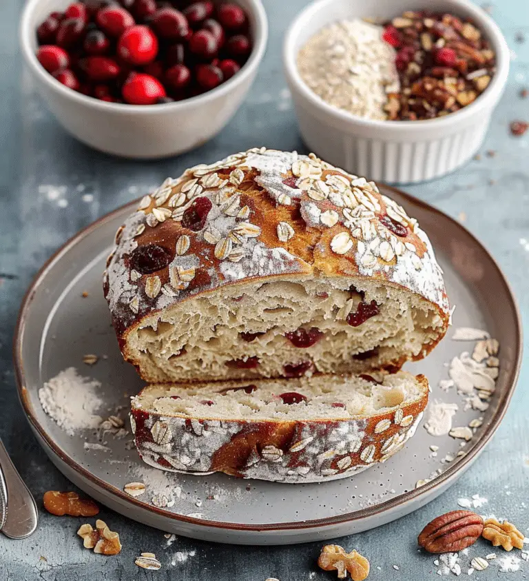 Crusty Cranberry Nut No-Knead Bread