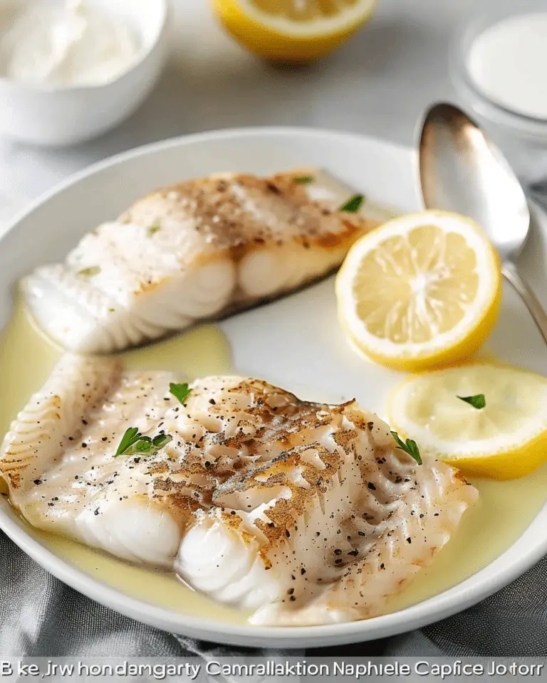 Baked Fish with Lemon Cream Sauce