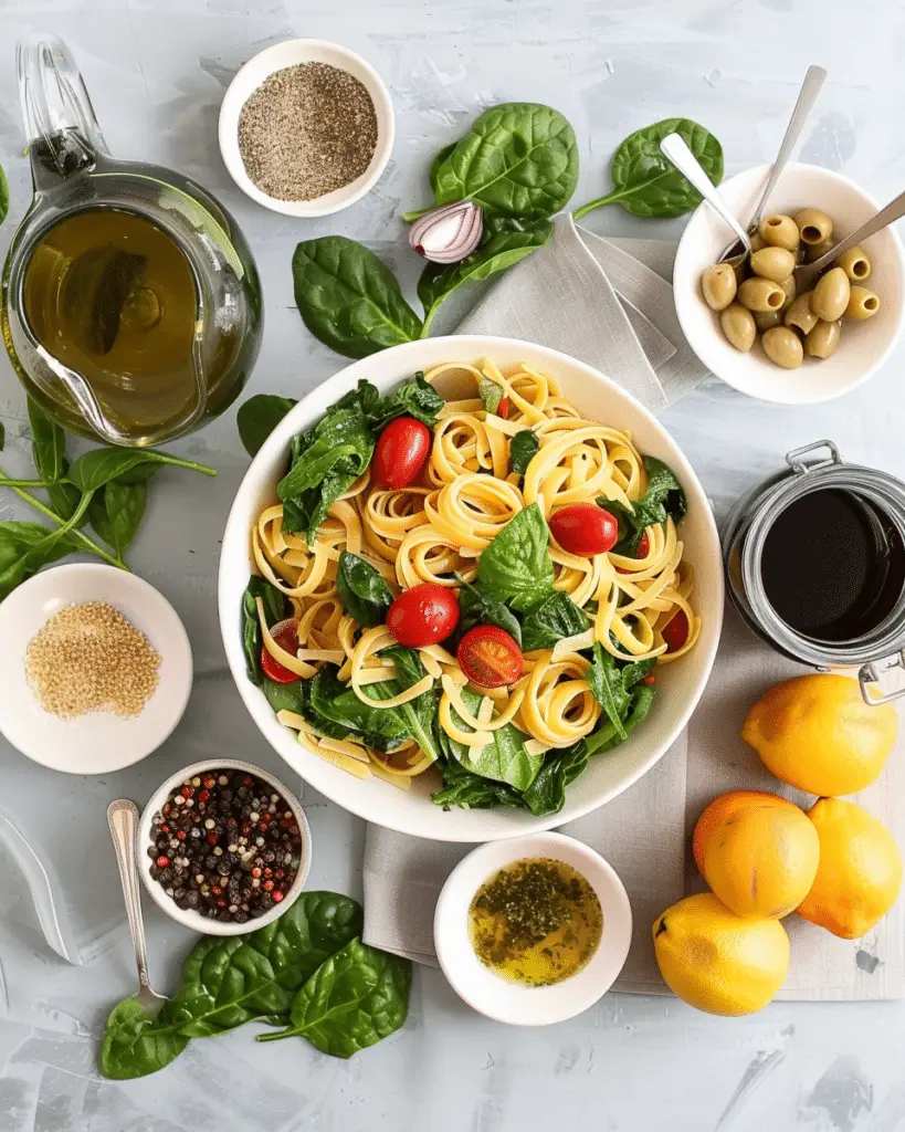 Mandarin Spinach Pasta Salad recepe