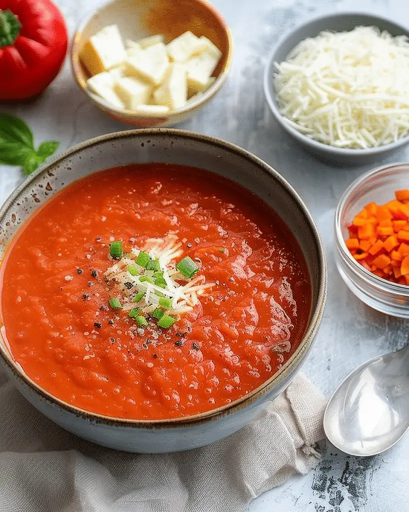 Roasted Red Pepper and Gouda Cheese Soup