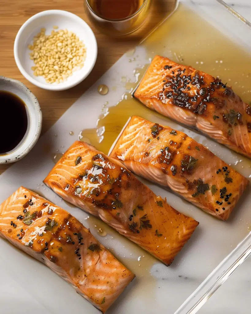 Pan-Seared Salmon with Soy Mustard Glaze