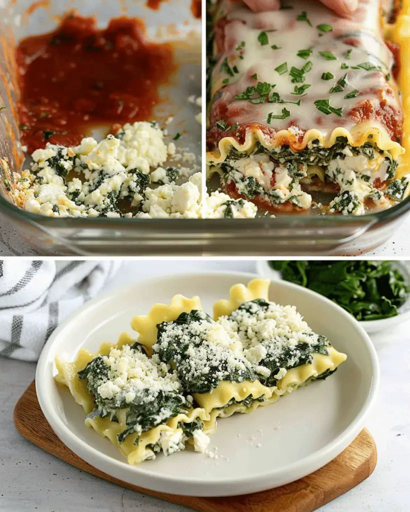 Spinach Lasagna Roll Ups
