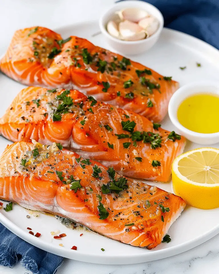 Lemon Garlic Salmon Tray Bake