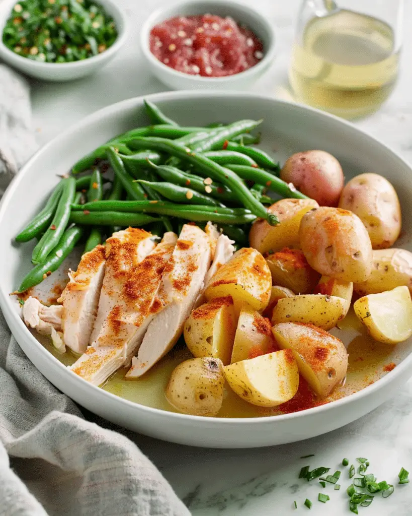 Crockpot Chicken, Potatoes, and Green Beans