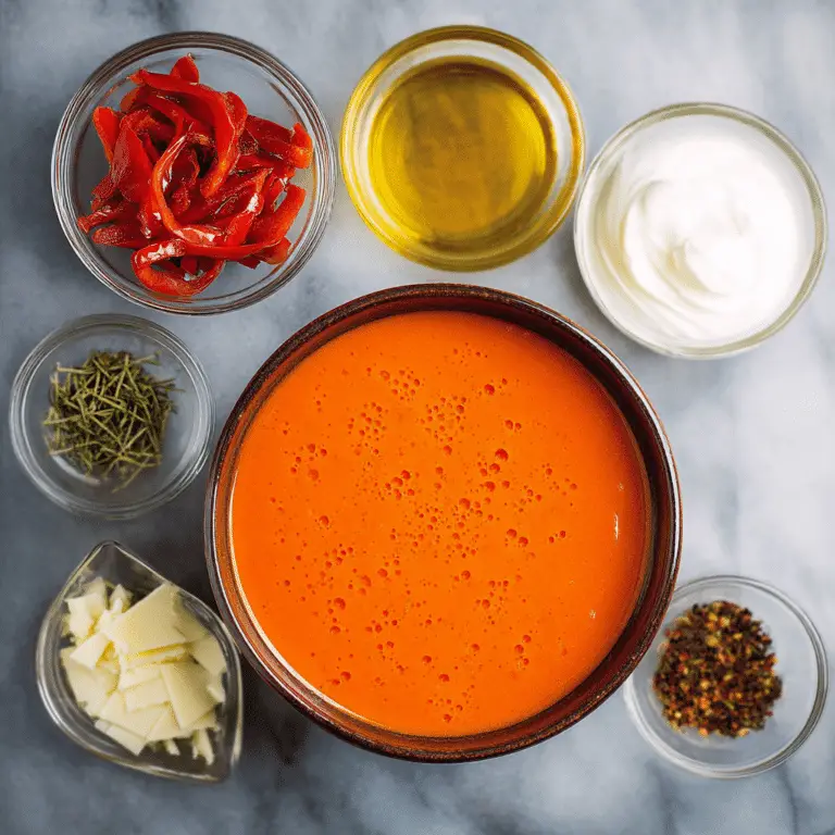 Cheesy Roasted Red Pepper Soup