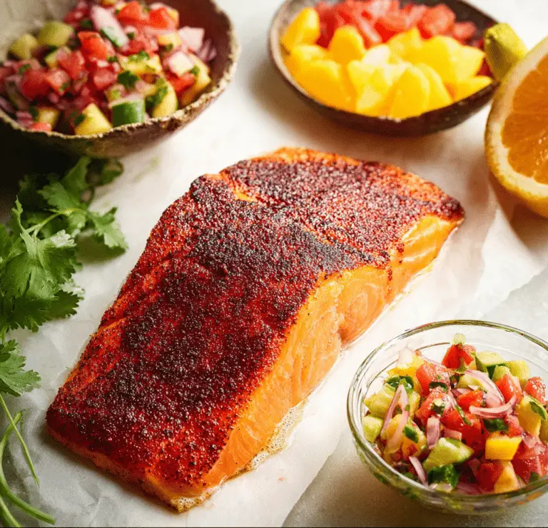 Sumac‑Blackened Salmon with Citrus Salsa