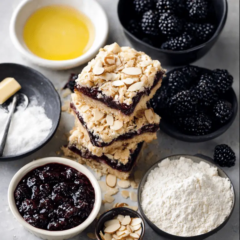 Blackberry Almond Streusel Bars