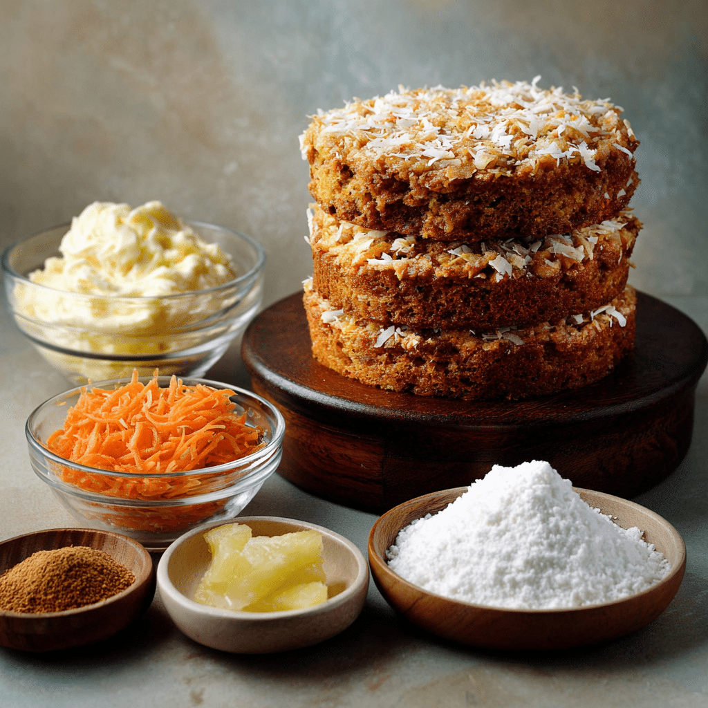 Pineapple Carrot Coconut Cake recepe