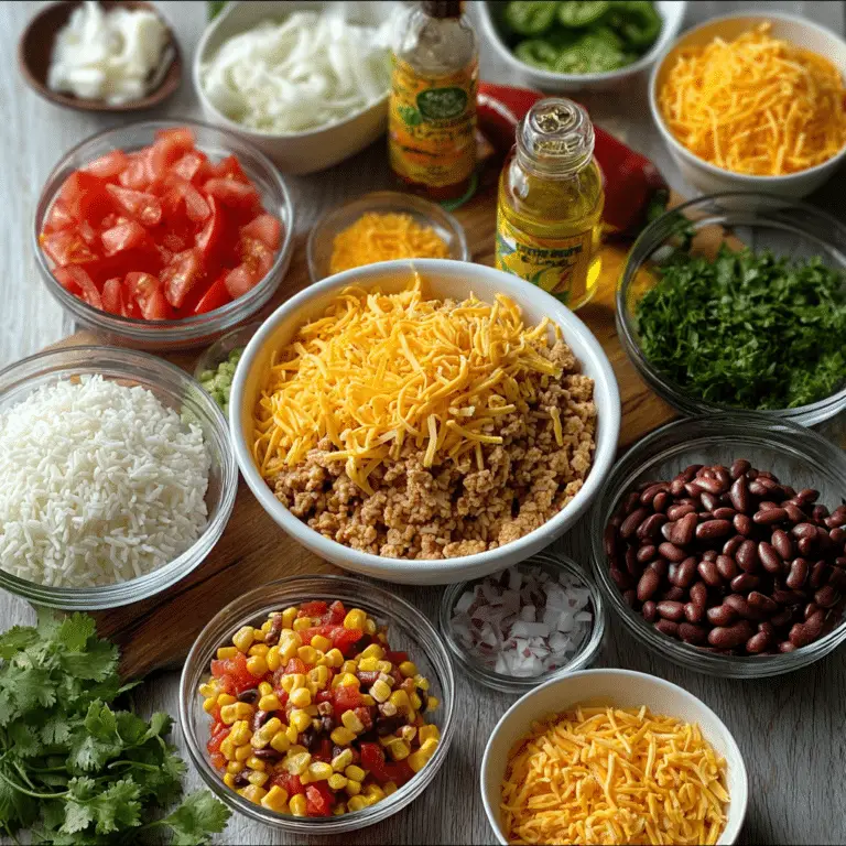 Cheesy Turkey Rice Taco Skillet