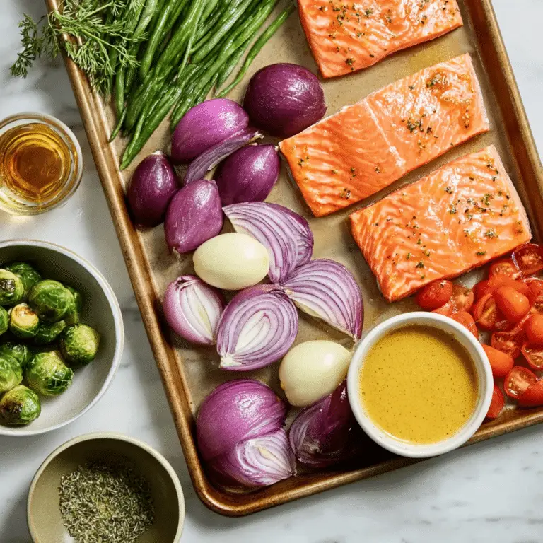 Sheet-Pan Honey Mustard Salmon & Vegetables