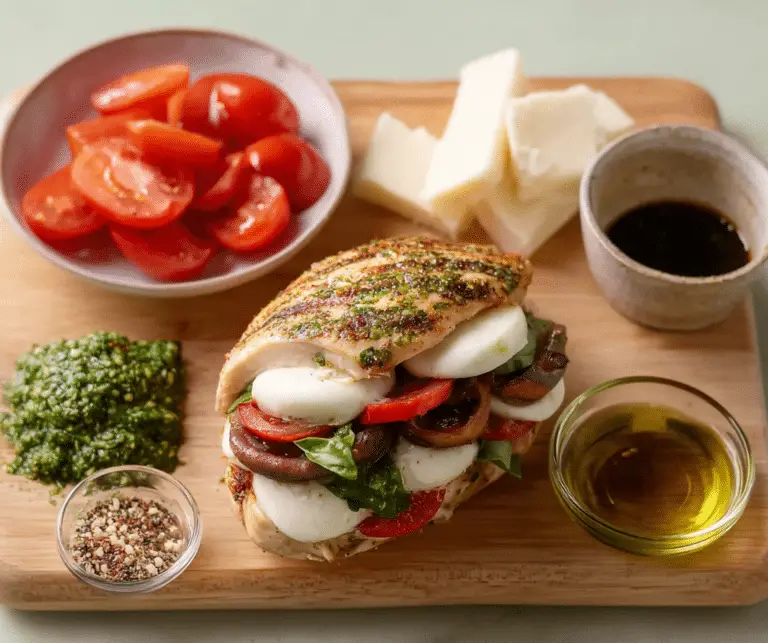 Caprese Stuffed Chicken Breast Sandwiches
