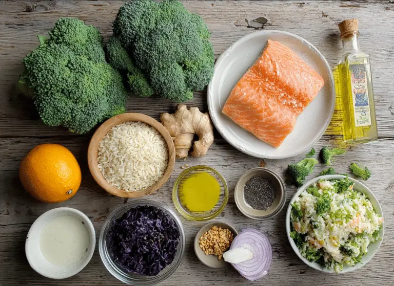 Riced Broccoli Salad With Salmon