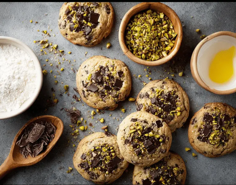 Dark Chocolate Chunk Pistachio Cookies