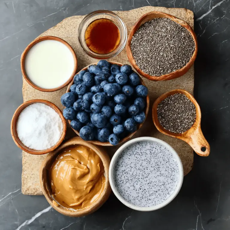 High-Protein Blueberry & Peanut Butter Chia Pudding