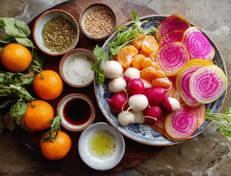 Mandarin And Rainbow Radish Salad