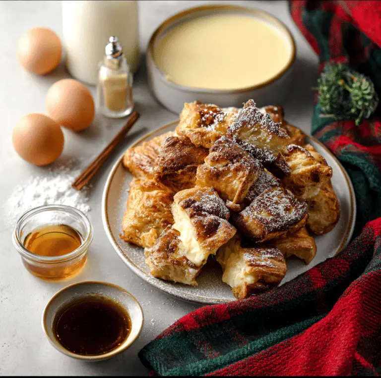 Eggnog Croissant French Toast Bake