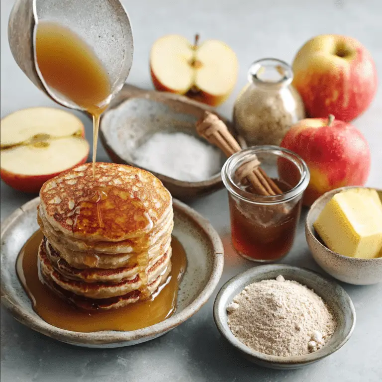 Spiced Apple Pancakes with Cider Syrup