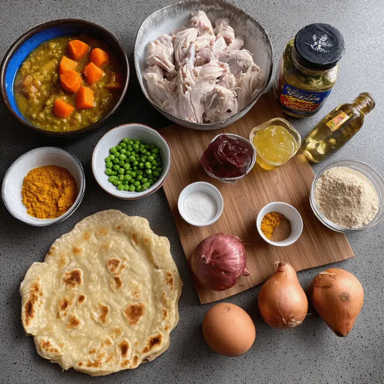 Chicken Curry Roti Pie