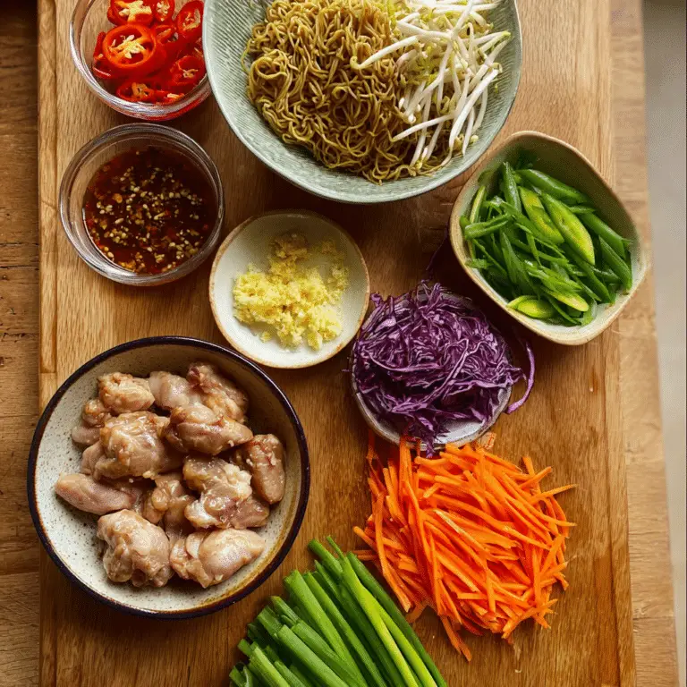 Chicken Thigh Satay Noodle Stir Fry