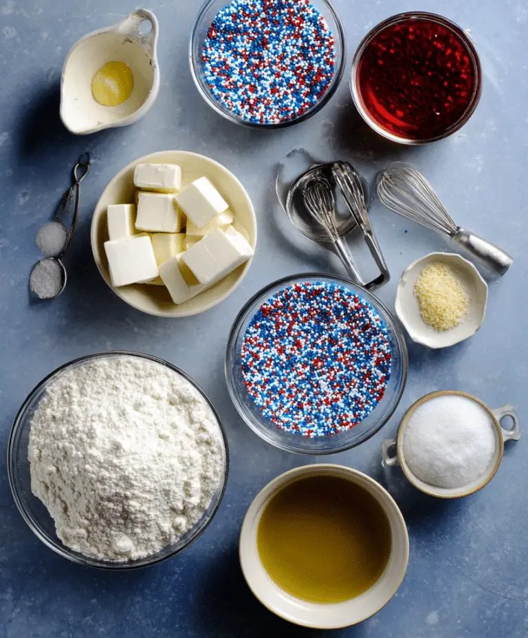 Homemade Red White and Blue Funfetti Cake