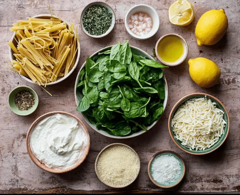 Creamy Spinach Pasta with Ricotta & Lemon