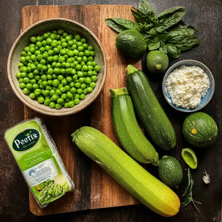 Peas with Courgette and Ricotta