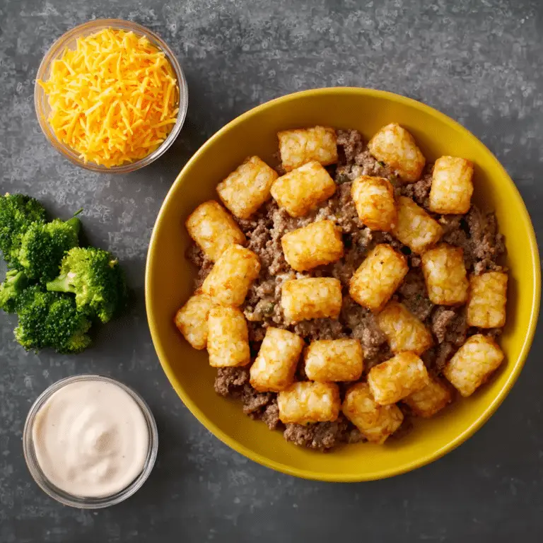 Broccoli, Beef & Tater Tot Hotdish