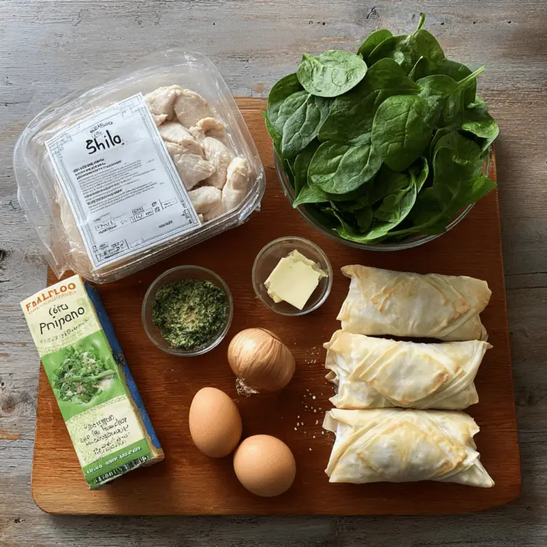 Chicken and Spinach Filo Parcels