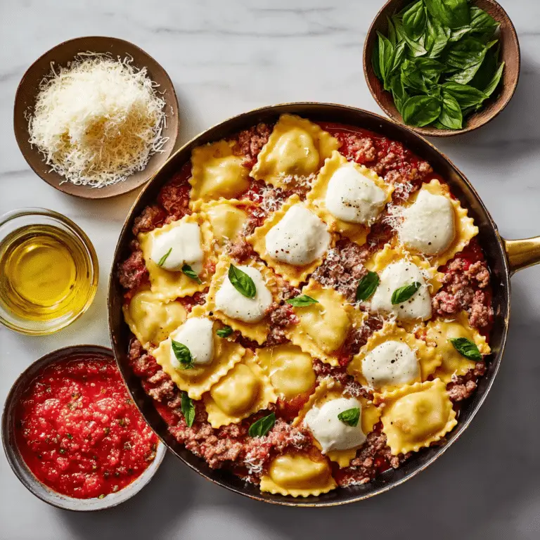 Skillet Ravioli Lasagna