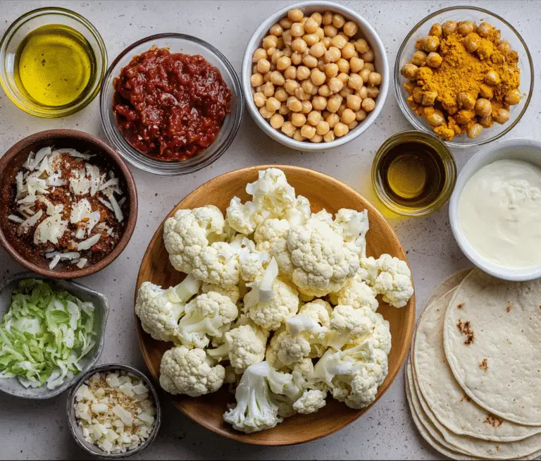Roasted Cauliflower Chickpea Wraps