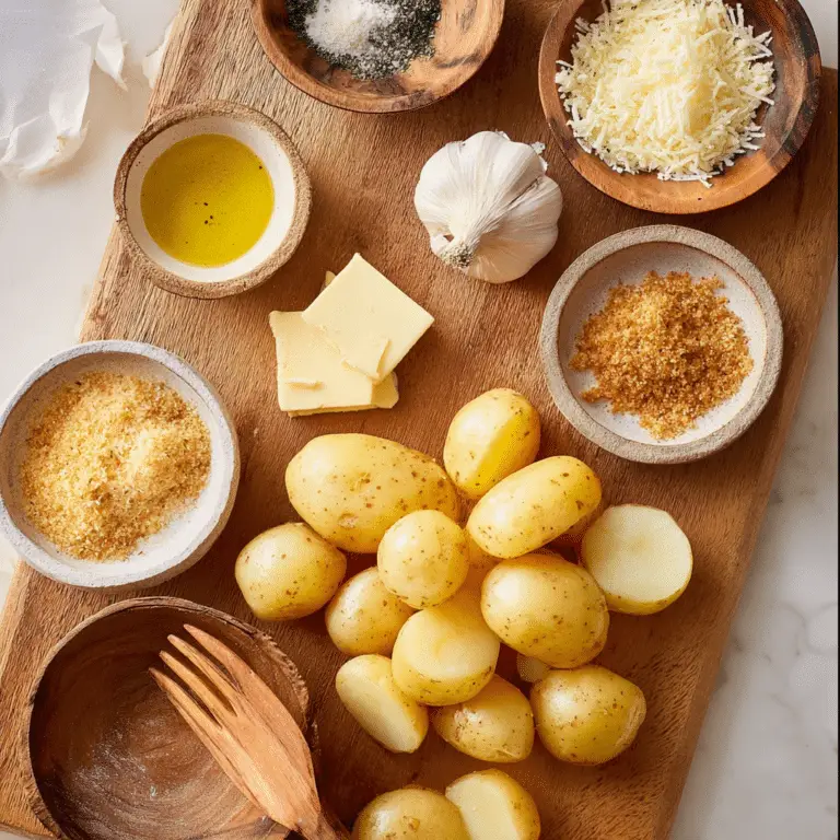 Viral Crispy Garlic Parmesan Crusted Potatoes