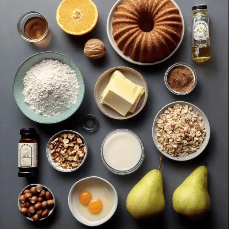 Spiced Pear Bundt Cake with Hazelnuts