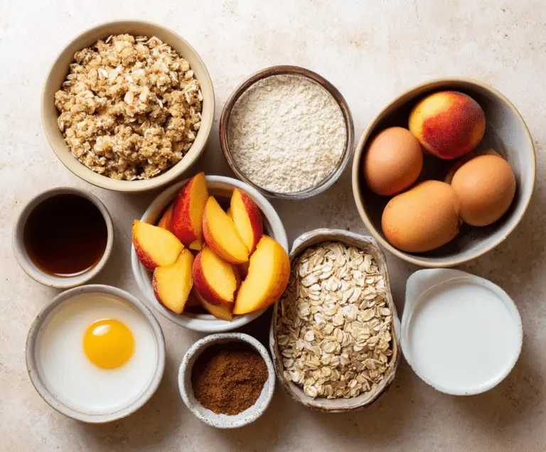 Brown Butter Peach Baked Oatmeal