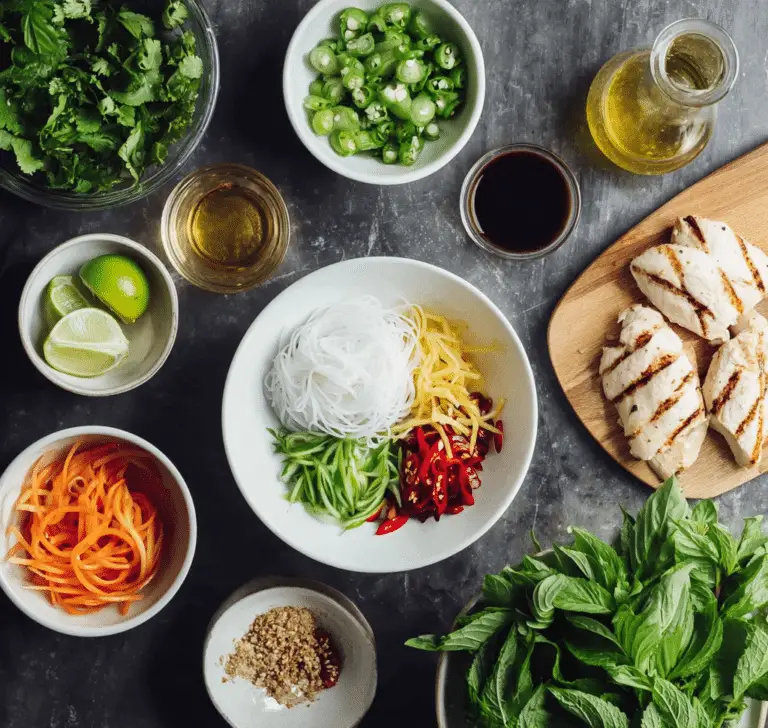 Grilled Chicken and Vermicelli Noodle Salad