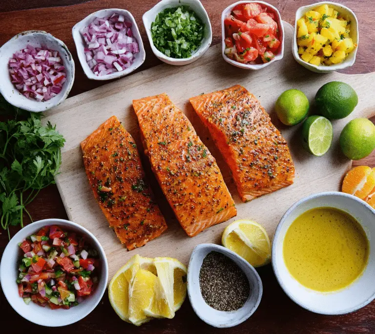 Honey Mustard Salmon with Citrus Salsa