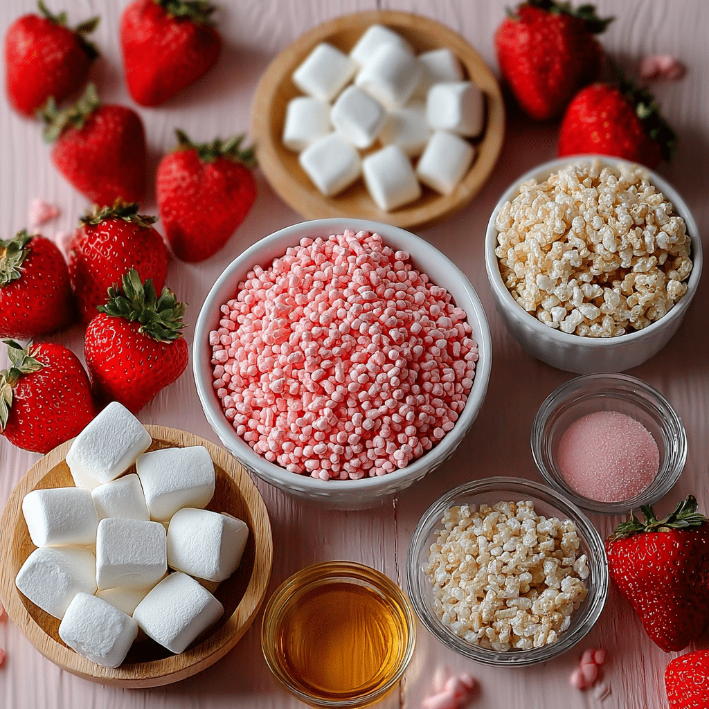 Strawberry Valentine Rice Krispie Treats