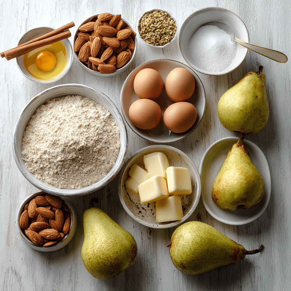 Pear Cardamom Almond Cake
